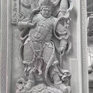 贵阳 芝麻灰花岗岩人物雕刻——多闻天王